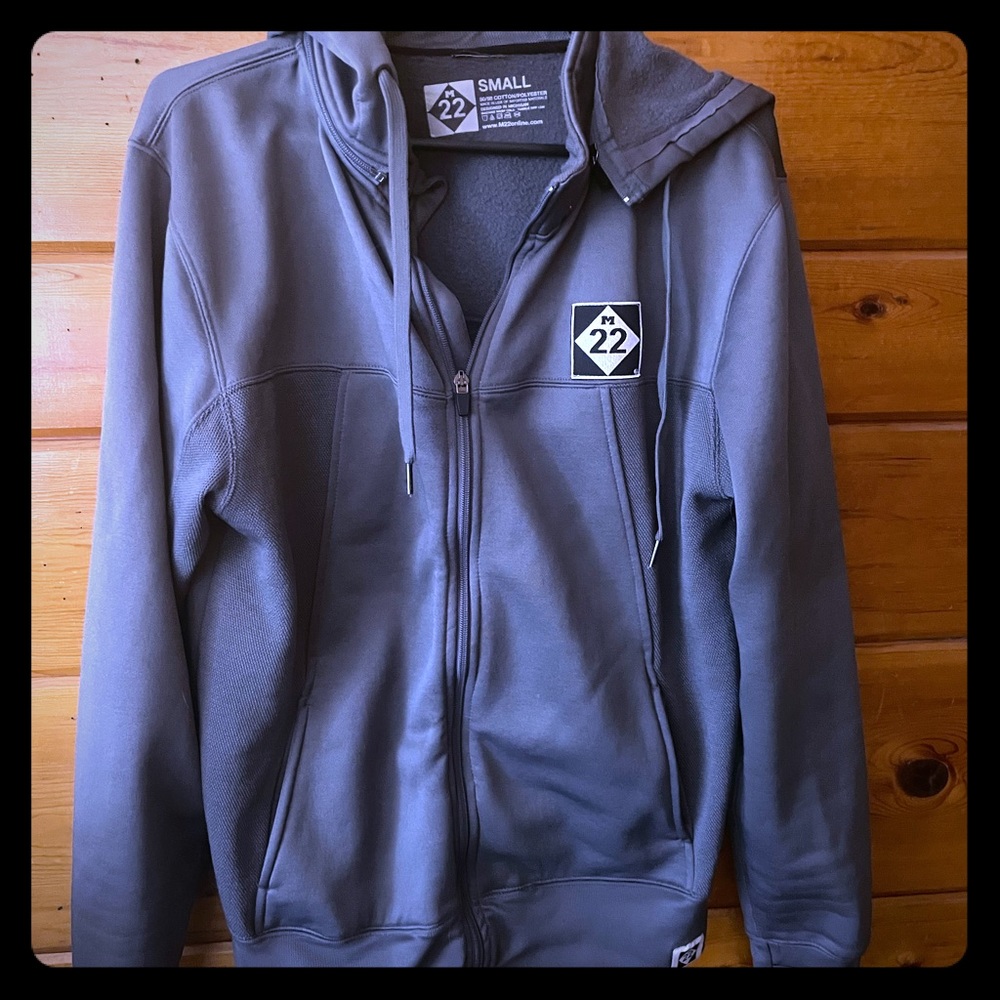 Men’s M22 zip-up hoody (size S, color Gray)